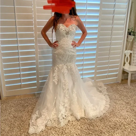 Hebeos Dresses Bnwt Lace Ivory Trumpetmermaid Wedding Dress